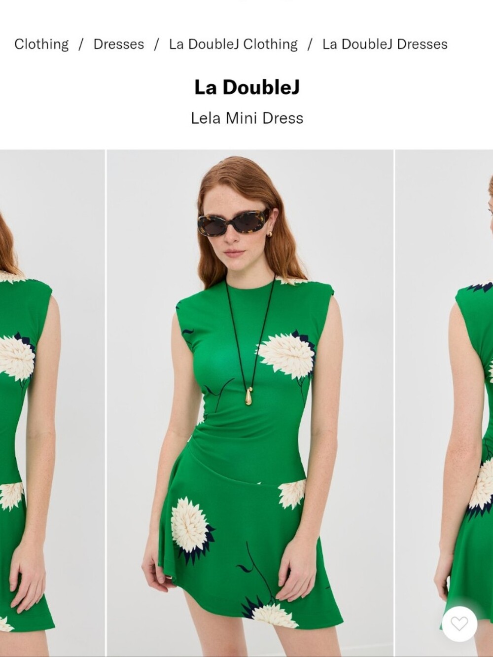 NWT LA DoubleJ Lela Mini Dress In Derby Green